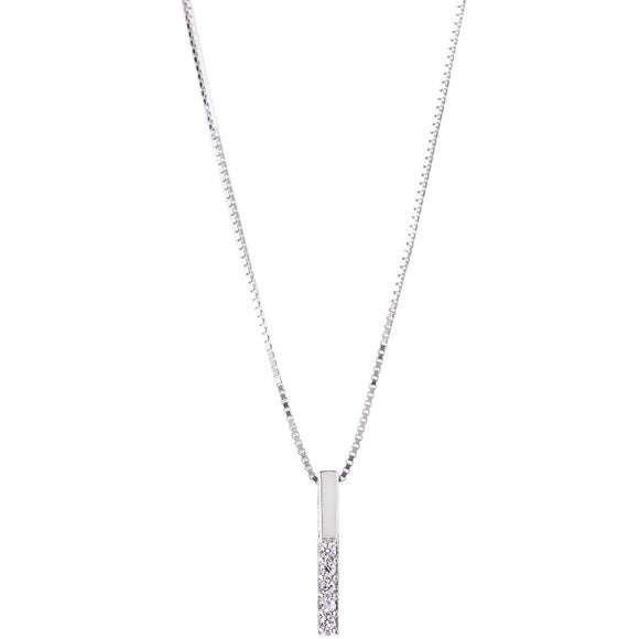 Collar de Plata Esterlina S925 con Barra Vertical de Diamantes Micro - Elegancia Temperamental para Mujer