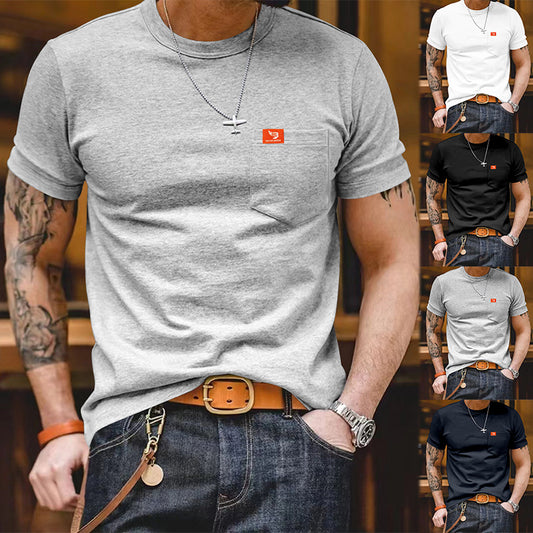 Camiseta Básica Talla Grande Hombre - Colores Sólidos Casual