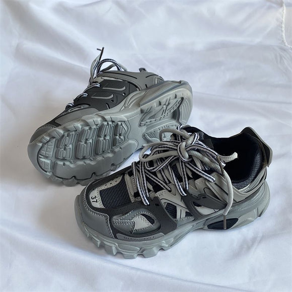 Tenis Retro Minimalistas con Suela Gruesa para Hombre