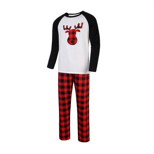 White long-sleeve pajama top with "wild one" graphic and red and black plaid pants. - Image 19