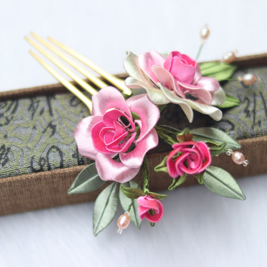 Peine Ondulado de Flores Peonía Camelia con Degradado Curling - Image 6