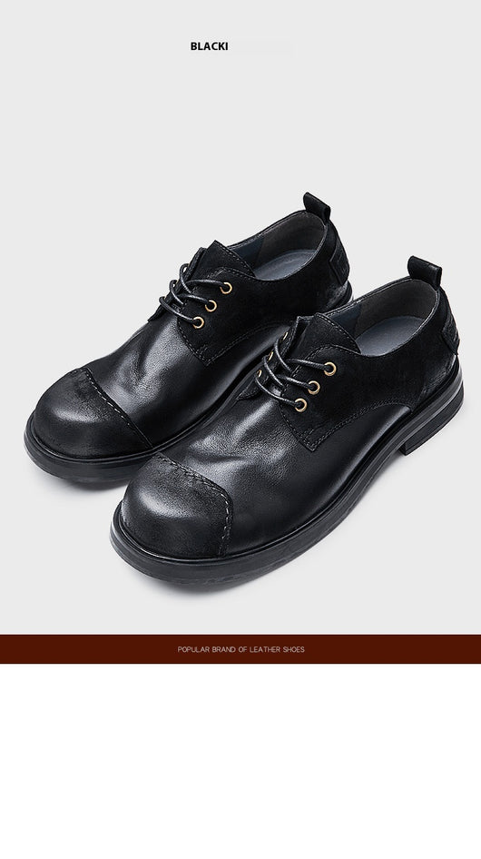 Zapatos de Cuero Genuino Hechos a Mano Estilo Británico Otoñal para Hombre - Image 17