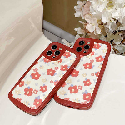Funda Silicona para Teléfono Diseño Floral Burdeos Graffiti