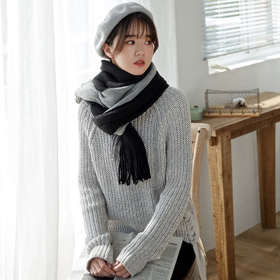 Bufanda Cachemir Unisex Coreana - Diseño Bicolor Elegante - Image 7