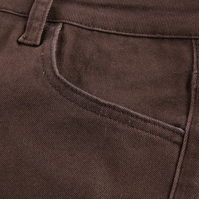 Pantalones Bootcut Café de Cintura Alta con Stretch para Mujer - Image 7
