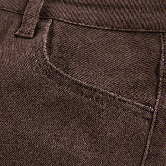 Pantalones Bootcut Café de Cintura Alta con Stretch para Mujer - Image 7