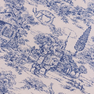 Tela Estampada Azul Vintage con Impresión Digital