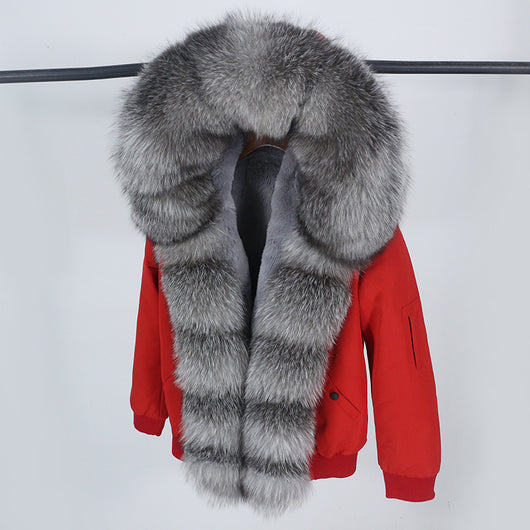Abrigo de Piel con Cuello Desmontable y Compartimento Interior para Mujer - Image 8