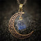 Natural Stone Crystal Necklace Vintage Azul