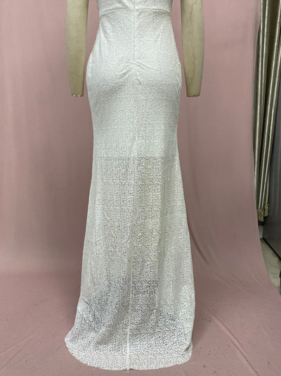 Vestido Elegante Ajustado con Lentejuelas Blancas para Mujer - Image 11