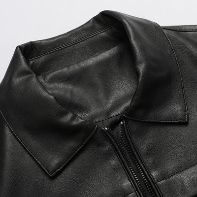 Chaqueta de Cuero para Motociclista Slim Fit Casual - Image 3