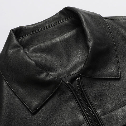 Chaqueta de Cuero para Motociclista Slim Fit Casual - Image 3
