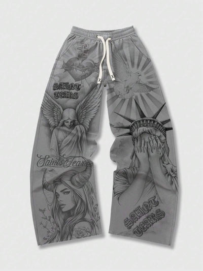 Pantalones Casuales Holgados para Hombre con Estampado Retro - Image 7
