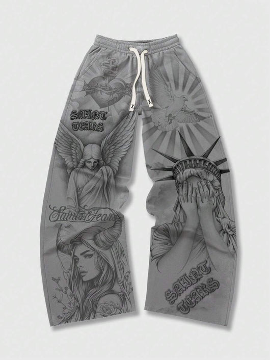 Pantalones Casuales Holgados para Hombre con Estampado Retro - Image 7