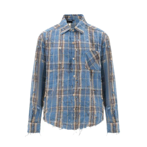 Camisa Vintage con Detalles Perforados - Estilo Personalidad