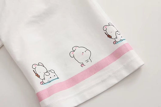Camiseta Rayada Holgada de Manga Corta Multiuso - Image 9