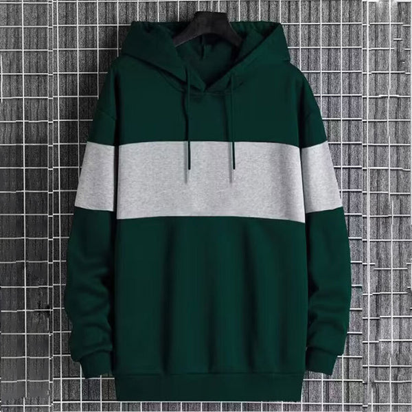 Sudadera con Capucha Patchwork Color Block para Hombre - Estilo Single Face