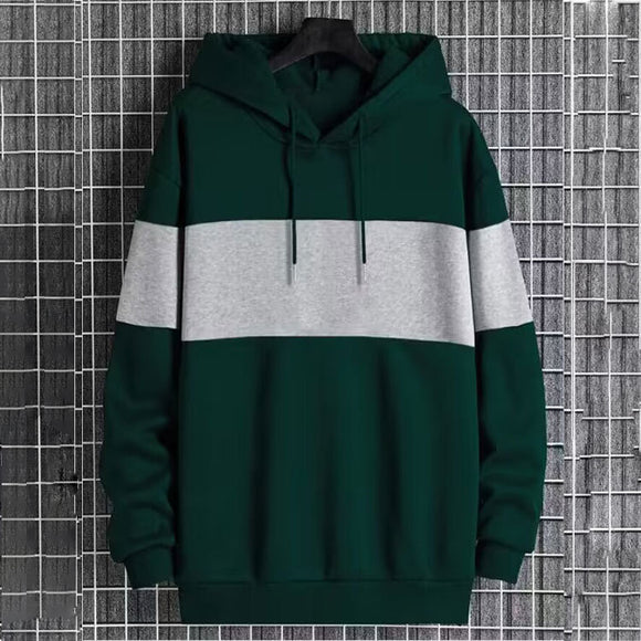 Sudadera con Capucha Patchwork Color Block para Hombre - Estilo Single Face