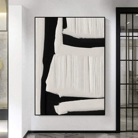 Cuadro Abstracto Minimalista Texturizado en Blanco y Negro - Arte Moderno Hecho a Mano - Image 11