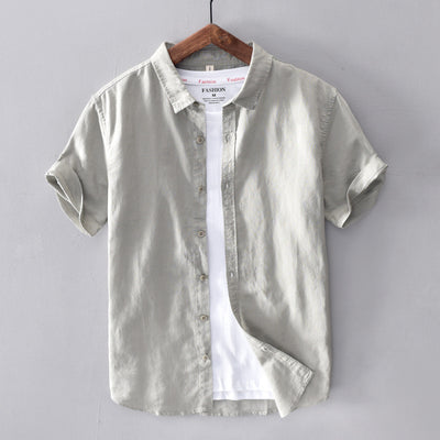 Camisa Casual de Algodón y Lino para Hombre - Image 4