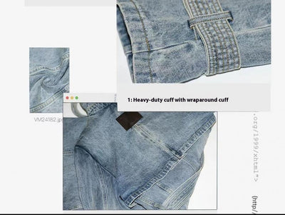 Abrigo Trinchera Denim Retro con Personalidad - Image 8