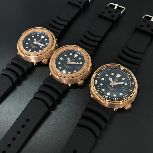 Reloj de Buceo Mecánico Bronce Estaño 300m - Image 3