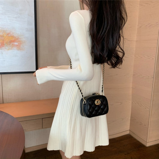 Vestido Suéter de Punto Estilo Francés para Otoño e Invierno para Mujer - Image 2