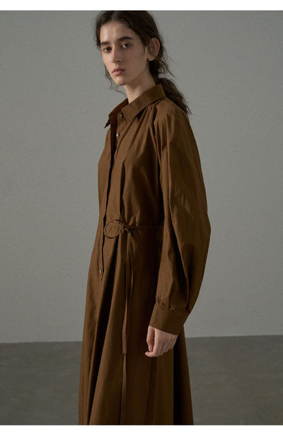 Vestido Camisero de Algodón con Mangas Curvas y Cintura Ajustada - Image 27