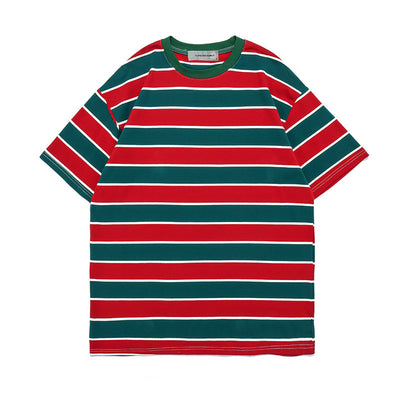 Playera Retro Japonesa a Rayas Oversized Manga Corta - Image 9