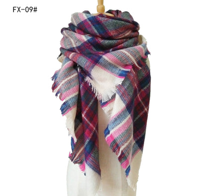 Bufanda Reversible a Cuadros Multicolor con Tacto Cachemira - Image 51