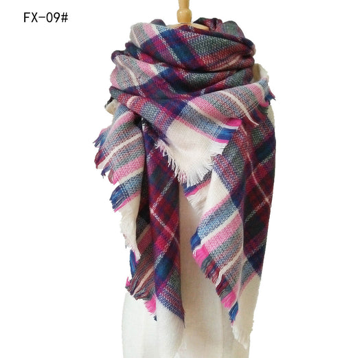 Bufanda Reversible a Cuadros Multicolor con Tacto Cachemira - Image 51