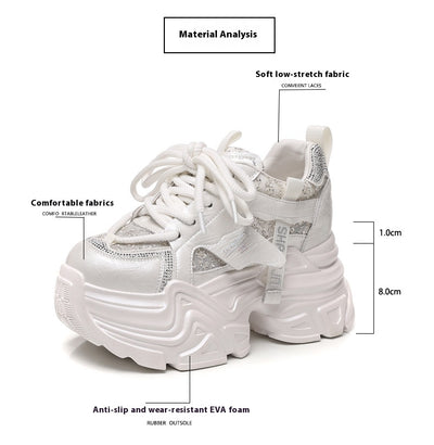Zapatos Deportivos con Plantilla Elevadora y Detalles Brillantes para Mujer - Image 8