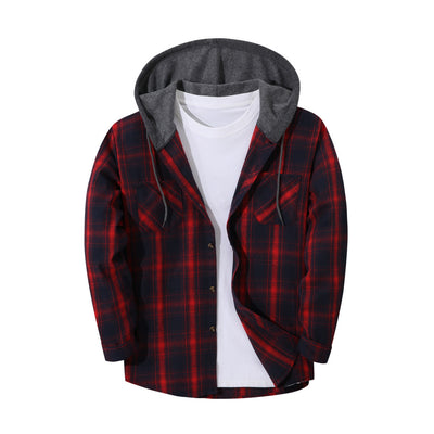 Chaqueta Hoodie Cuadriculada Moderna para Hombre - Image 10