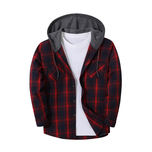 Chaqueta Hoodie Cuadriculada Moderna para Hombre - Image 10