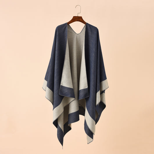 Poncho Cálido Multiestación en Colores Sólidos para Viajes - Image 6