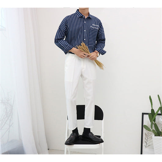 Pantalón Casual Slim Fit de Nueve Puntos Estilo Británico - Image 8