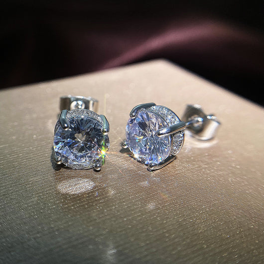 Aretes de Circonita Redonda para Mujer - Elegancia Clásica - Image 4