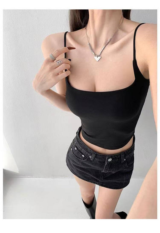 Camiseta de Algodón para Mujer con Sostén Acolchado Integrado - Image 18
