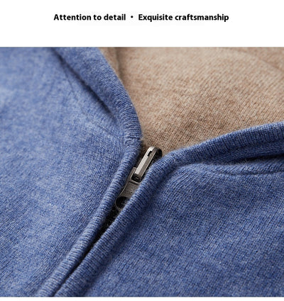 Cardigan Cashmere con Capucha y Cierre de Doble Cara para Hombre - Image 25