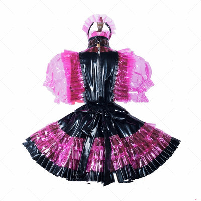 Vestido Doncella Transparente Rojo Rosado PVC - Image 10