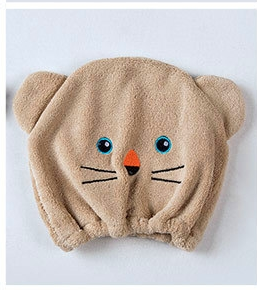 Gorro Absorbente Secador de Cabello Infantil con Diseño de Gato Adorable