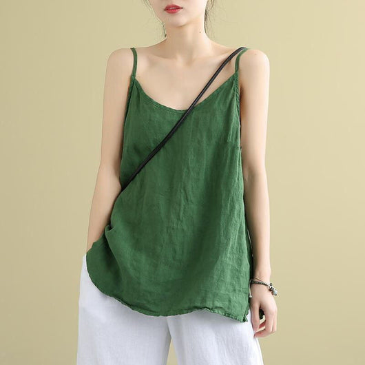 Camiseta Suelta de Algodón y Lino para Mujer - Estilo Literario Casual - Image 8