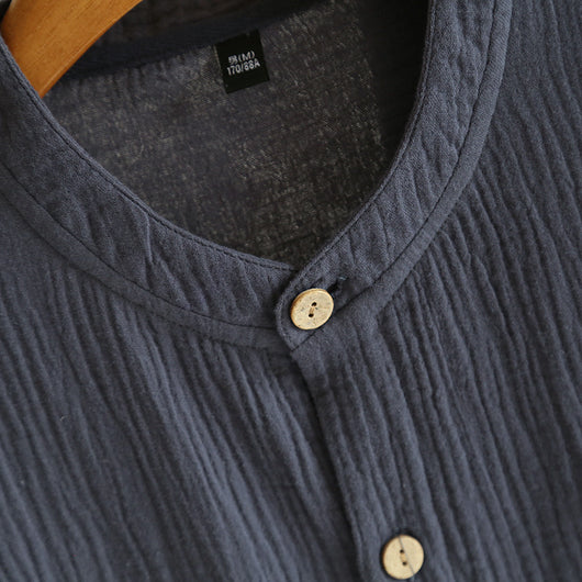 Pijama de Gasa de Algodón para Hombre - Primavera y Otoño - Image 12