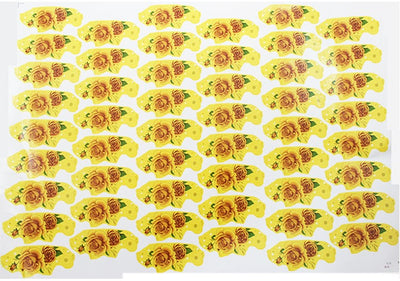 Sheet of gold ceramic decals with ornate, symmetrical designs, ideal for pottery and craft decoration. - Image 13
