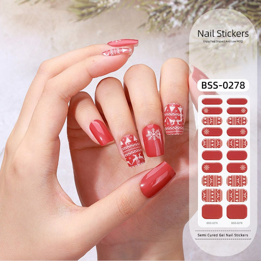 Stickers de Uñas Navideños con Gel UV - Diseños Festivos Brillantes - Image 4
