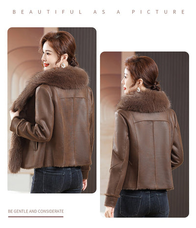 Abrigo Corto para Mujer con Cuello de Piel - Elegancia Invernal - Image 26