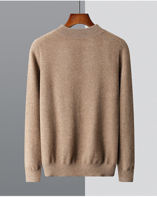 Suéter de Cuello Medio en Lana para Hombre - Pullover Ligero Otoño Invierno - Image 19