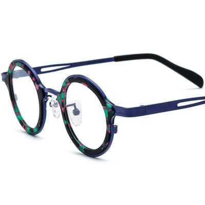 Armazón de Gafas Redondo en Titanio Ensamblado - Image 9