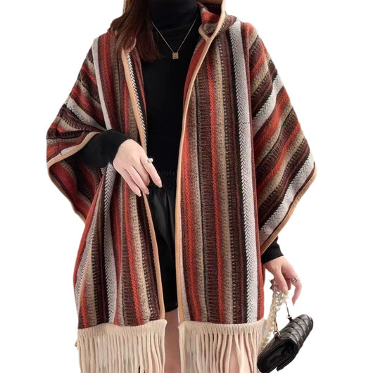 Poncho Étnico Convertible con Capucha - Image 2
