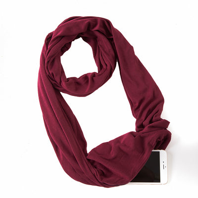 Pañuelo Funcional para Mujer con Bolsillo Cremallera y Jersey Liso - Image 42